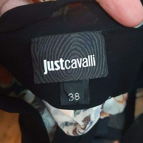 Just Cavalli Multicolor Floral Print Cotton & Silk Oversized Blouse S - Picture 6 of 11